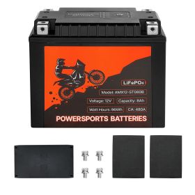 Motorcycle Battery, 12 Volt 8Ah, LiFePO4 Lithium Pre-Charged Powersports Battery, Maintenance Free & High Performance, Compatible with ATV, Motor