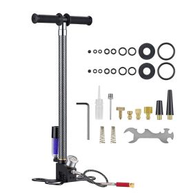PCP Hand Pump, 3.5 Stage, High Pressure Air Rifle Filling Stirrup Pump, 31.03 MPa 4500 PSI, with Oil-Moisture Filter, Pressure Gauge