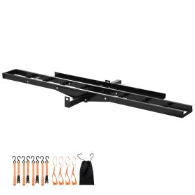 Motorcycle Carrier, 500 lbs Capacity, Heavy Duty Steel Hitch Mount Rack with 47in Ramp, Ratchet Straps & Stabilizer