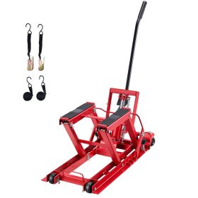 Hydraulic Motorcycle Lift Jack, 1500 lbs Capacity, ATV Lift Jack Portable Motorcycle Hoist Stand with 4 Wheels, 4.5"-15.2" Height Range