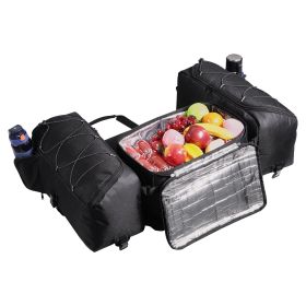 ATV Rear Storage Bag, 74L ATV Rear Cargo Bag with Cooler Insulated Bag, 600D Oxford Cloth Storage Rear Rack Seat Bag Fit Most ATVs with Rear Rack