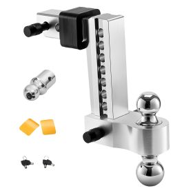 Adjustable Trailer Hitch, 8-Inch Drop Hitch, Tri-Ball Mount for 2-Inch Hitch Receiver, Trailer Ball Size 1-7/8", 2" and 2-5/16"
