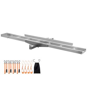 Motorcycle Carrier, 400 lbs Capacity, Heavy Duty Aluminum Hitch Mount Rack with 47in Loading Ramp, Straps & Stabilizer