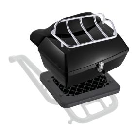 Motorcycle Top Case, Universal Durable PP Material Motorbike Tail Box with Reflective Panel