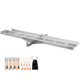 Motorcycle Carrier, 400 lbs Capacity, Heavy Duty Aluminum Hitch Mount Rack with 73in Loading Ramp, Straps & Stabilizer
