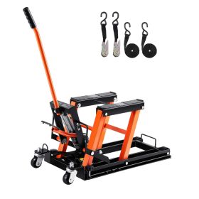 Steel Hydraulic Motorcycle Jack Stand, 1500 LBS ATV Scissor Lift Jack, 4.7"-15" Scissor Lift Jack Stand with 4 Wheels