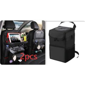 PU Leather Car Storage Bag Multifunction Seat Back Tray Hanging Bag Waterproof Car Organizer Automotive Interior Accessories (Option: Set6)