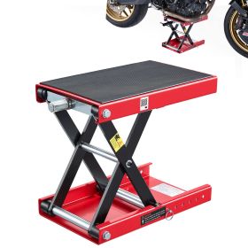 Motorcycle Lift, 1100 lbs Motorcycle Scissor Lift Jack with Wide Deck & Lock Pin, 3.74"-13.38" Center Hoist Crank Stand (Default: Default)