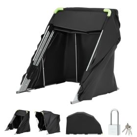 Motorcycle Storage Shelter with Security Lock, 600D Oxford Flip-Up Garage Tent, Heavy-Duty All-Weather Motorcycle Cover with Ventilation Windows (size: 110x43x63)