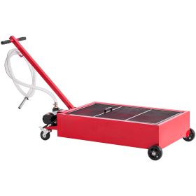 Low Profile Oil Drain Pan, 17 Gallon Capacity, Rolling Oil Drain Pan with Electric Pump, 7.2 ft Hose & T Folding Handle (Default: Default)