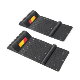 Garage Wheel Stopper with Reflective Stripes for Parking Block (Color: Black & Red, Type: Auto Supplies)
